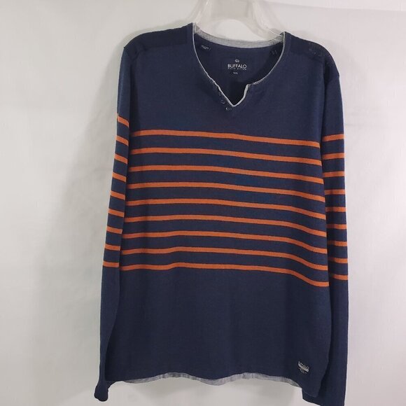 Buffalo David Bitton Men's V-Neck Dark Blue Pullover Sweater - Size XL - Picture 5 of 11